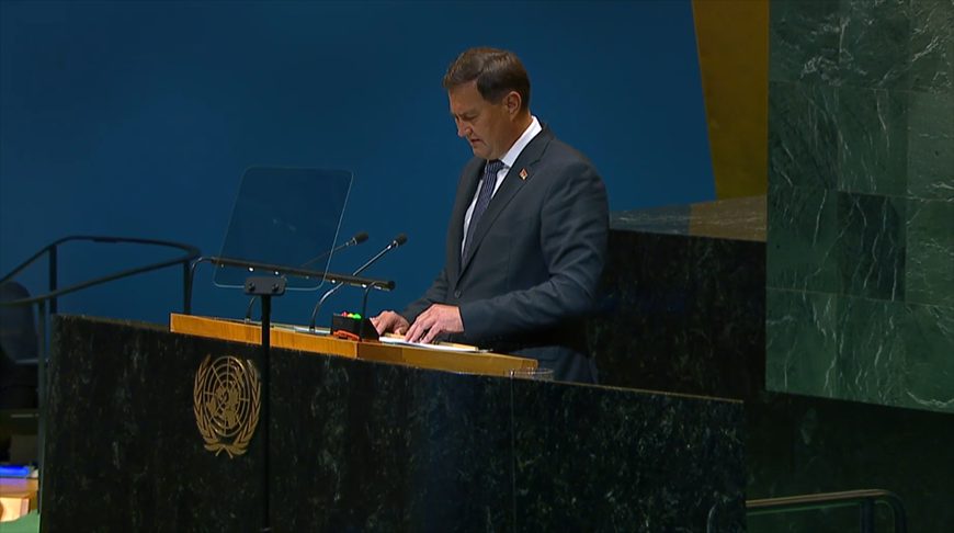 Максім Рыжанкоў. Скрыншот відэа un.org