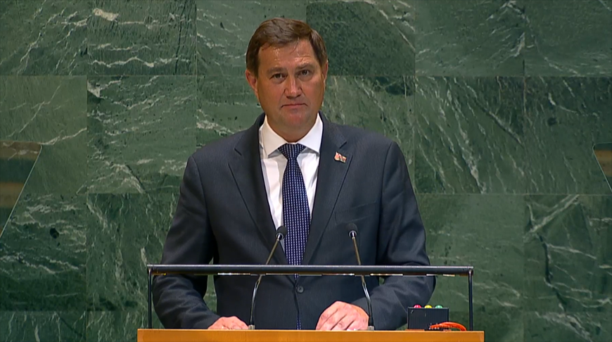 Максім Рыжанкоў. Скрыншот відэа un.org