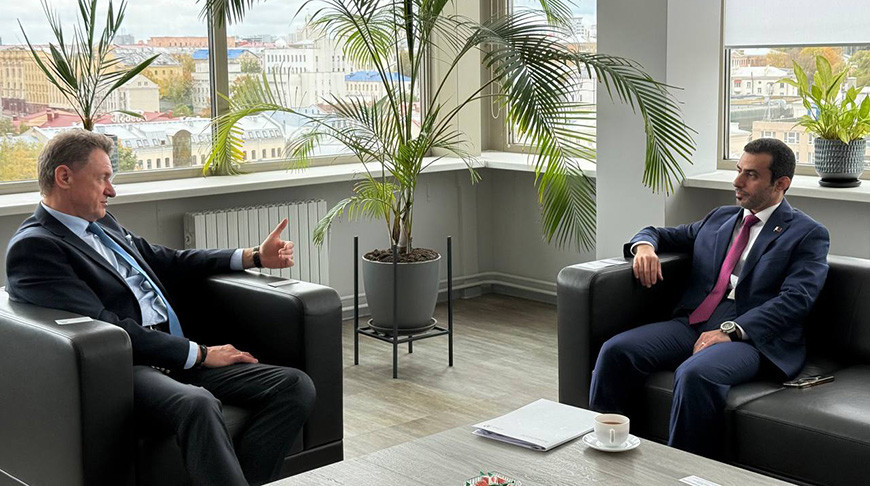 Мікалай Барысевіч і Хамуд Салех аль-Саадзі. Фота Нацыянальнага цэнтра маркетынгу