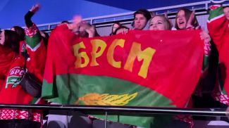 Скрыншот відэа з тэлеграм-канала Мінскай гарадской арганізацыі ГА "БРСМ"