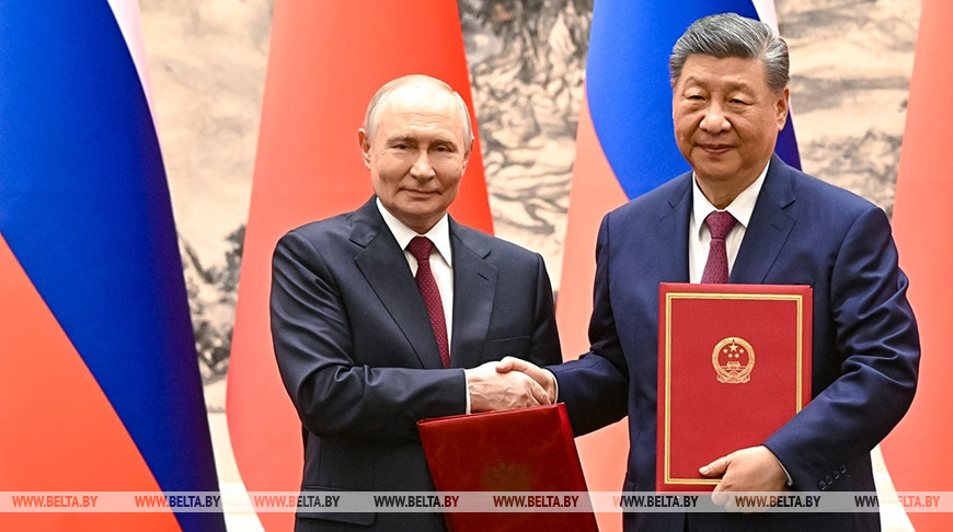 Прэзідэнт Расіі Уладзімір Пуцін і старшыня КНР Сі Цзіньпін. Фота РІА Навіны