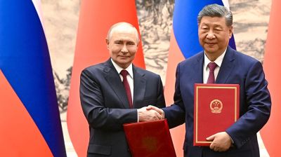 Прэзідэнт Расіі Уладзімір Пуцін і старшыня КНР Сі Цзіньпін. Фота РІА Навіны