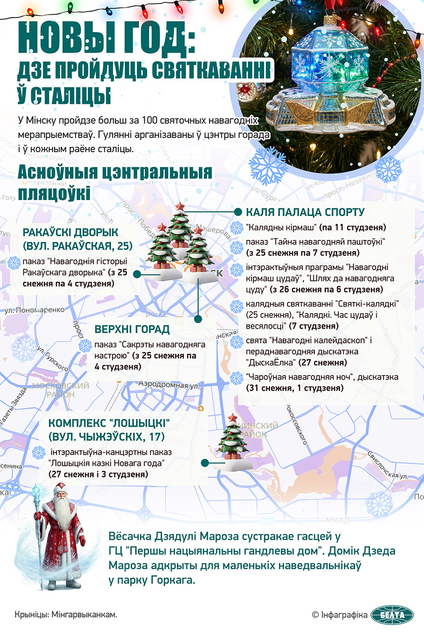 Новы год: дзе пройдуць святкаванні ў сталіцы