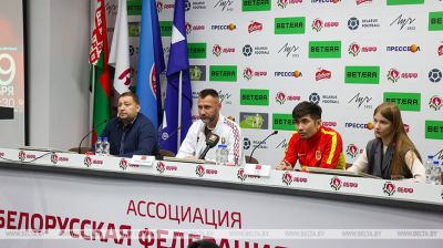 Прэс-канферэнцыя галоўных трэнераў зборных Беларусі і Кітая па міні-футболе прайшла ў Мінску