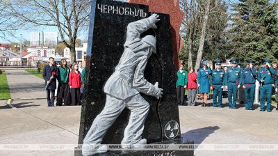 Памятны знак у гонар герояў - ліквідатараў чарнобыльскай аварыі адкрылі ў Оршы